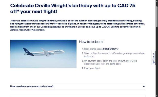 Lufthansa checkout page showing Lufthansa discount code box | Screenshot taken by SimplyCodes community member on Jul 25, 2025