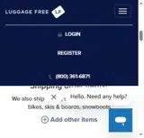 Luggage Free coupon verification screenshot