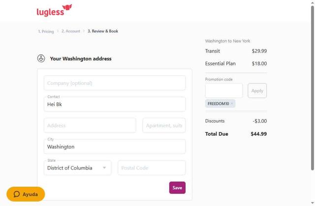 LugLess checkout page showing LugLess promo code box | Screenshot taken by SimplyCodes community member on Jul 3, 2025