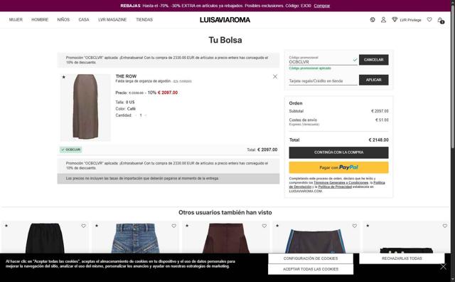 Luisa Via Roma checkout page showing Luisa Via Roma discount code box | Screenshot taken by SimplyCodes community member on Jul 23, 2025