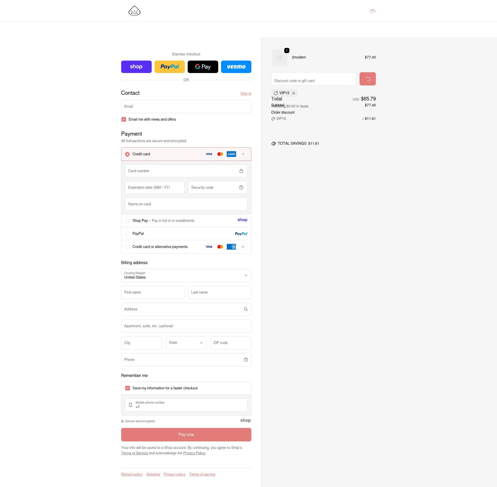 Luka checkout page showing Luka promo code box | Screenshot taken by SimplyCodes community member on Dec 24, 2025