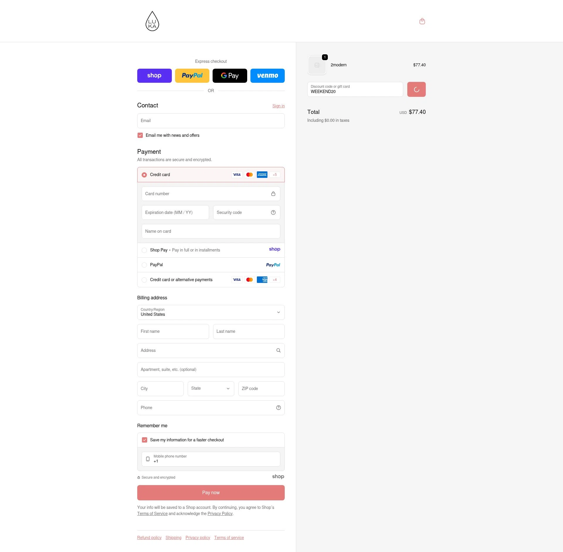 Luka checkout page showing Luka promo code box | Screenshot taken by SimplyCodes community member on Dec 24, 2025