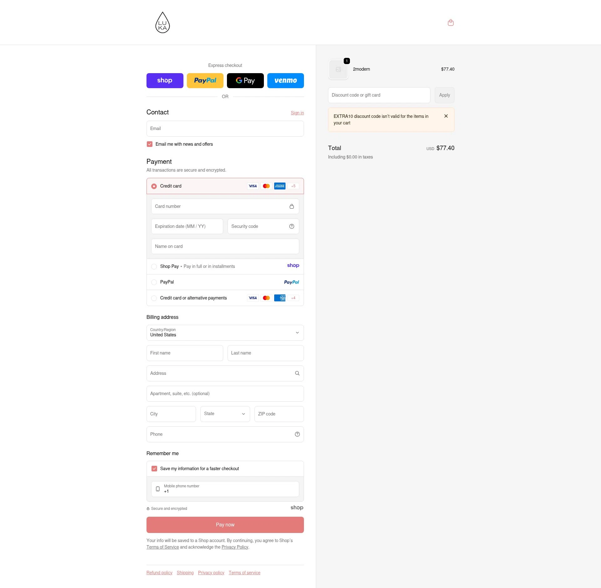 Luka checkout page showing Luka promo code box | Screenshot taken by SimplyCodes community member on Dec 24, 2025