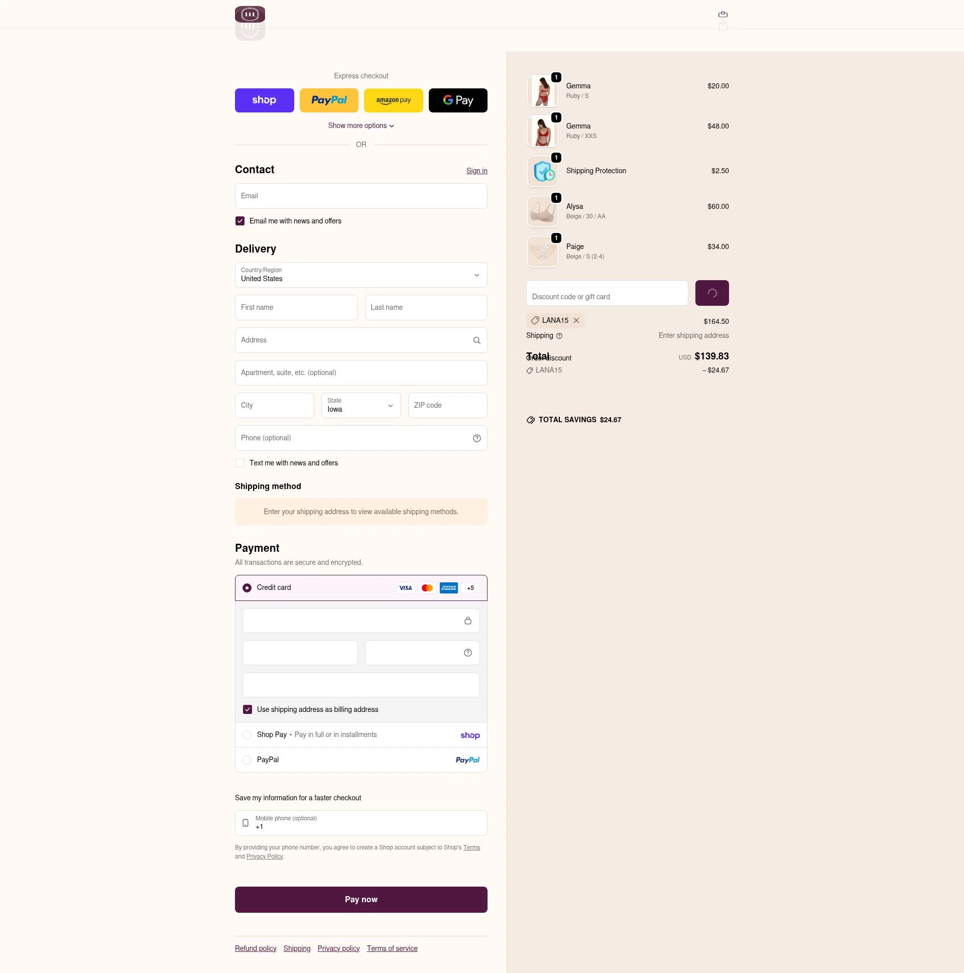 Lulalu checkout page showing Lulalu promo code box | Screenshot taken by SimplyCodes community member on Feb 18, 2026