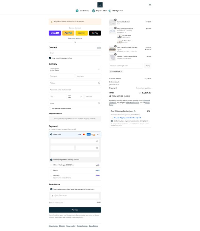 Lull checkout page showing Lull discount code box | Screenshot taken by SimplyCodes community member on Aug 28, 2025