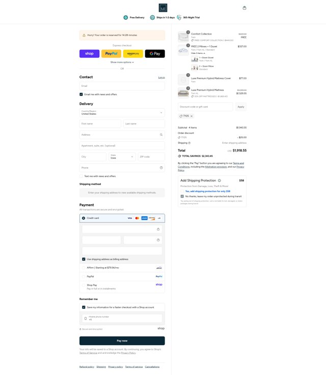 Lull checkout page showing Lull discount code box | Screenshot taken by SimplyCodes community member on Sep 1, 2025