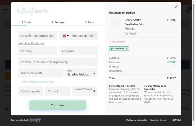 Lullaby Earth checkout page showing Lullaby Earth discount code box | Screenshot taken by SimplyCodes community member on May 18, 2025