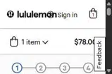 Lululemon coupon verification screenshot