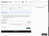 Lululemon coupon verification screenshot