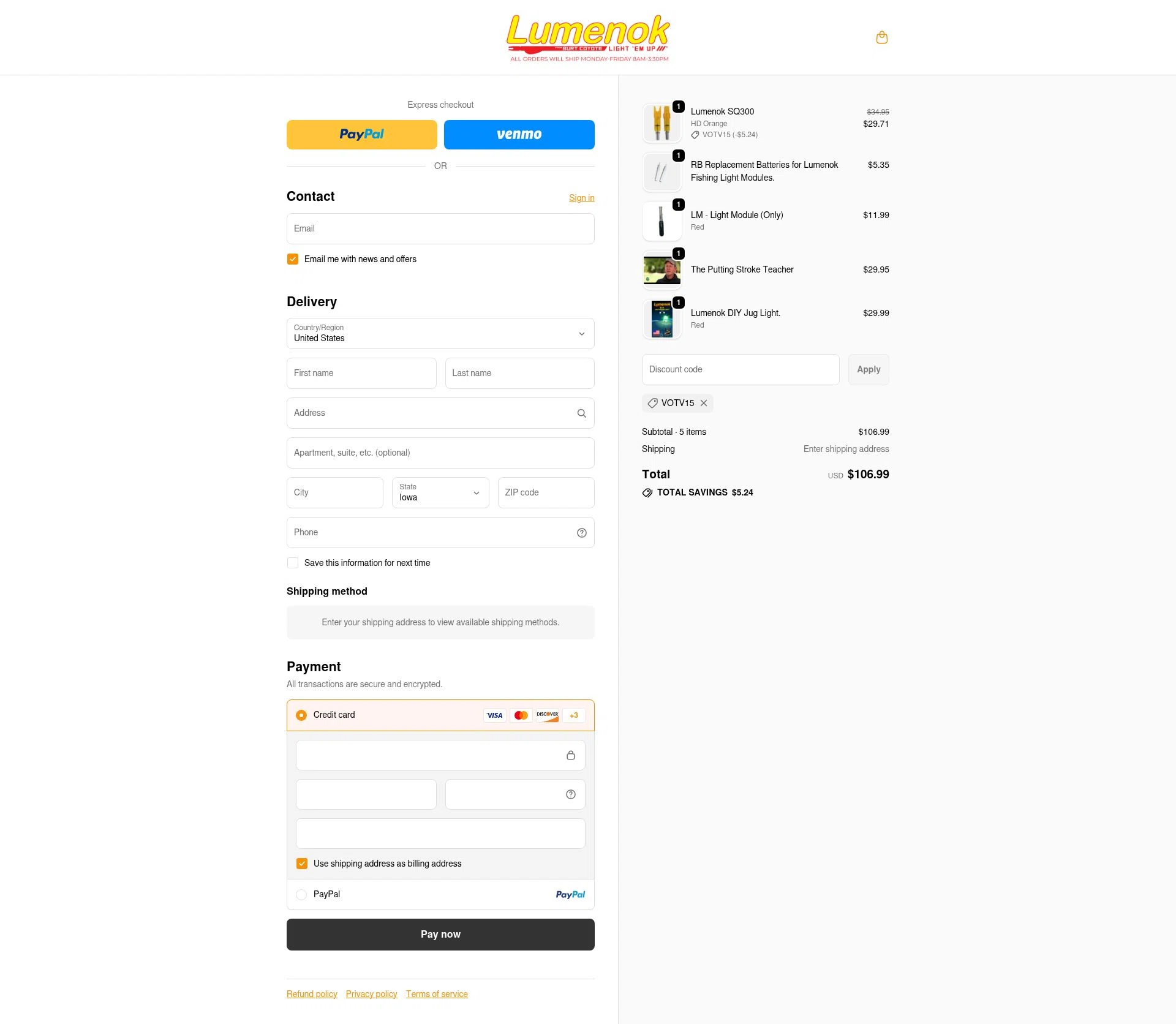 Lumenok checkout page showing Lumenok discount code box | Screenshot taken by SimplyCodes community member on Dec 15, 2025