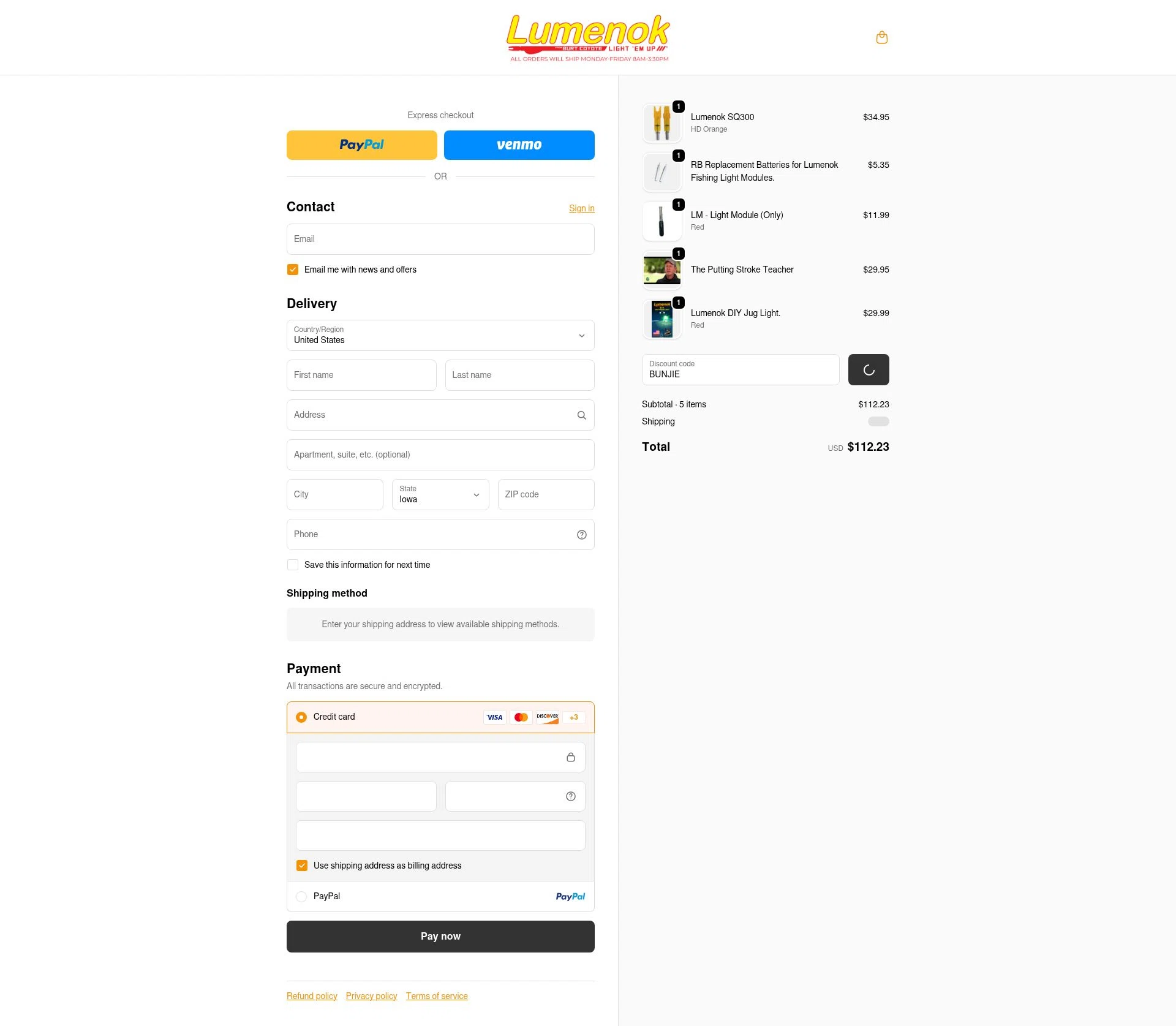 Lumenok checkout page showing Lumenok discount code box | Screenshot taken by SimplyCodes community member on Dec 27, 2025