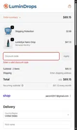 LuminEye coupon verification screenshot