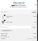 LUMIQJIMMY1081 coupon verification screenshot