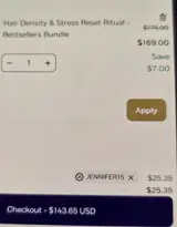 JENNIFER15 coupon verification screenshot