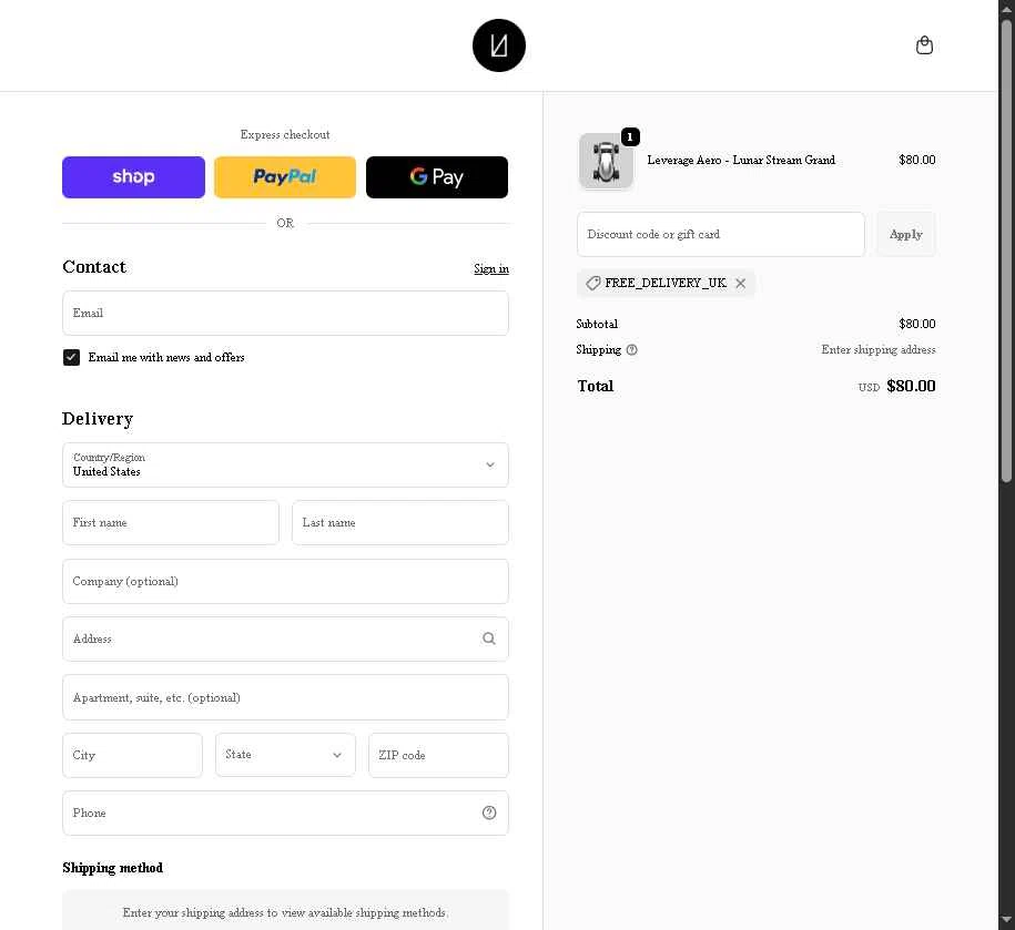 Lunar Artefacts checkout page showing Lunar Artefacts promo code box | Screenshot taken by SimplyCodes community member on Nov 20, 2025