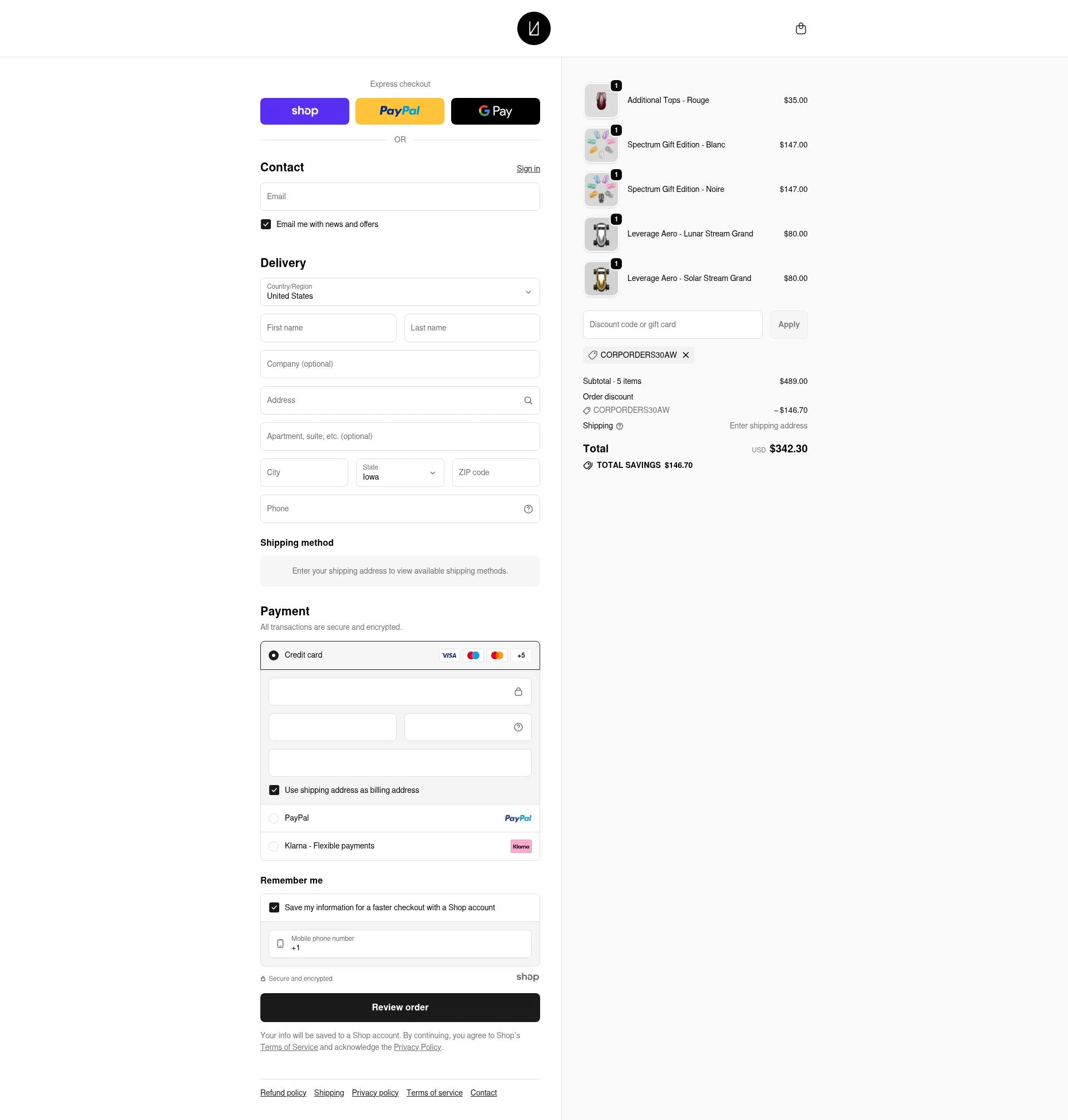 Lunar Artefacts checkout page showing Lunar Artefacts promo code box | Screenshot taken by SimplyCodes community member on Nov 19, 2025