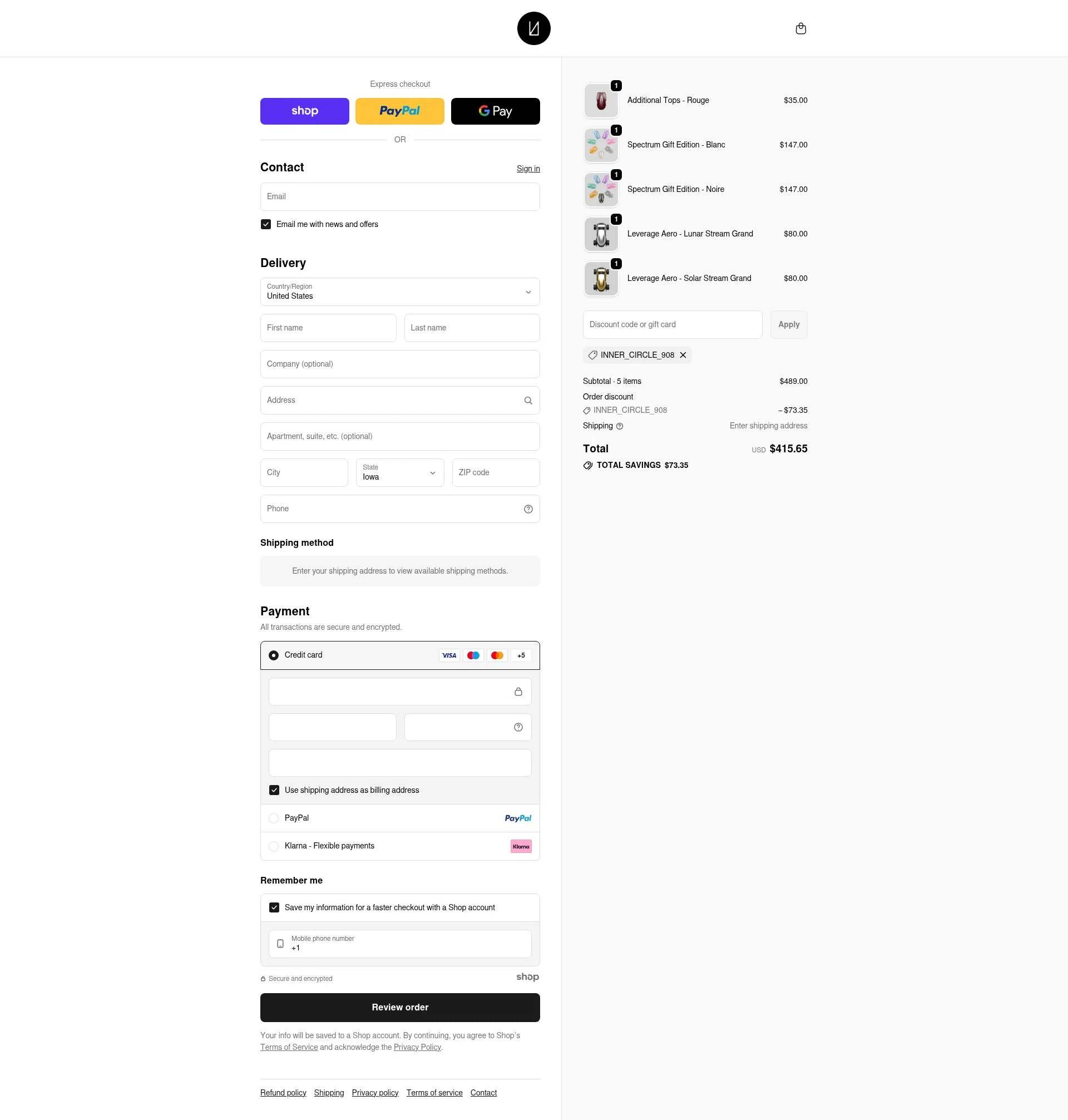 Lunar Artefacts checkout page showing Lunar Artefacts promo code box | Screenshot taken by SimplyCodes community member on Nov 19, 2025