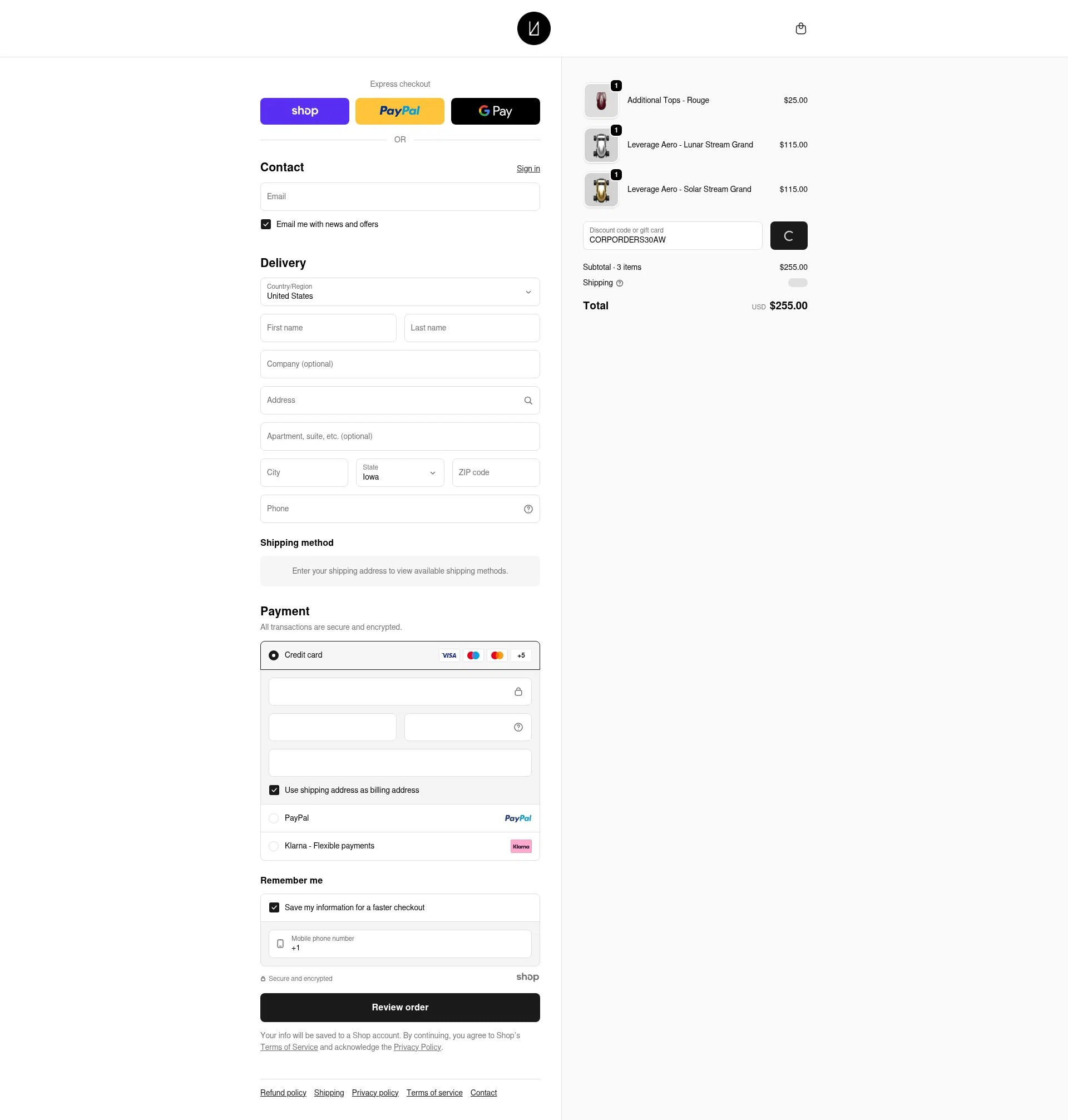 Lunar Artefacts checkout page showing Lunar Artefacts promo code box | Screenshot taken by SimplyCodes community member on Dec 16, 2025
