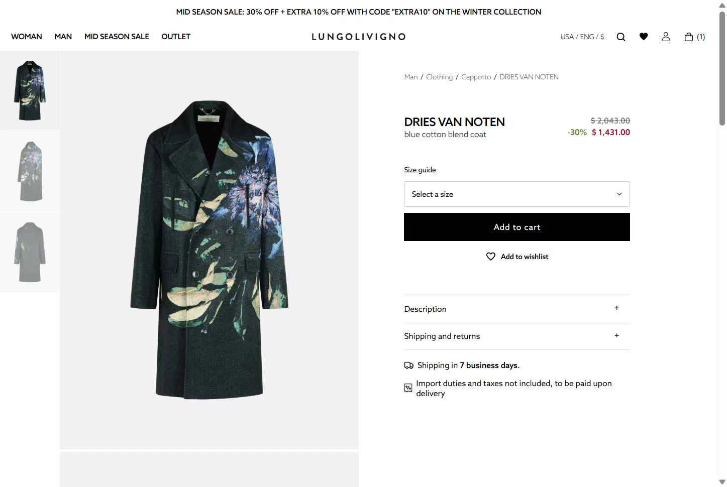 Lungolivigno Fashion checkout page showing Lungolivigno Fashion promo code box | Screenshot taken by SimplyCodes community member on Nov 13, 2025