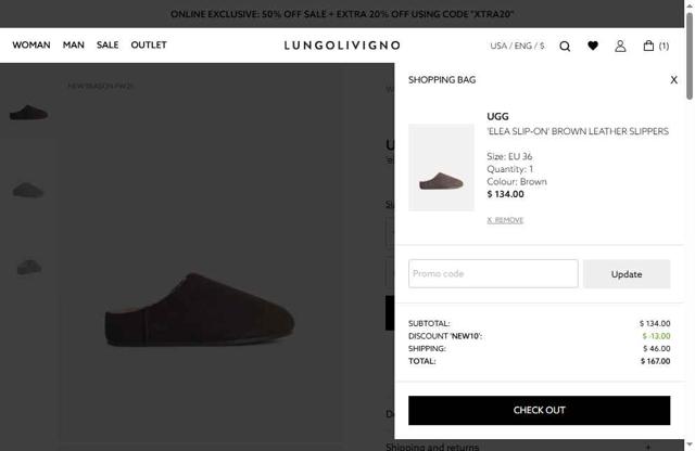 Lungolivigno Fashion checkout page showing Lungolivigno Fashion promo code box | Screenshot taken by SimplyCodes community member on Aug 12, 2025