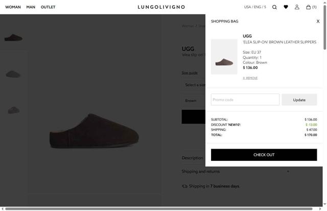 Lungolivigno Fashion checkout page showing Lungolivigno Fashion promo code box | Screenshot taken by SimplyCodes community member on Sep 18, 2025