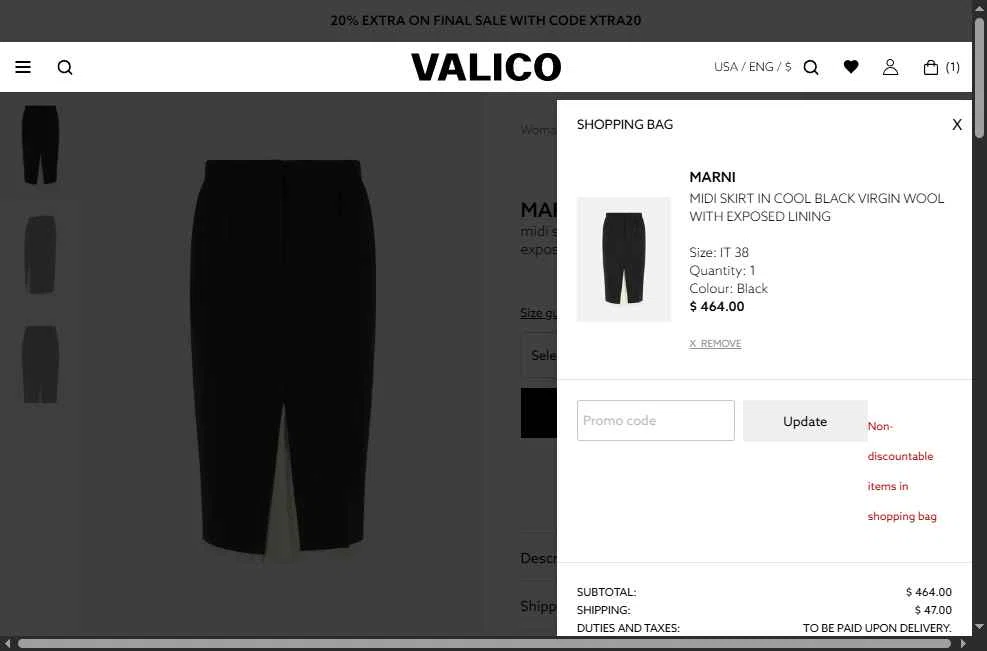 Lungolivigno Fashion checkout page showing Lungolivigno Fashion promo code box | Screenshot taken by SimplyCodes community member on Feb 15, 2026