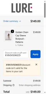 X10V3V5SW2C9 coupon verification screenshot