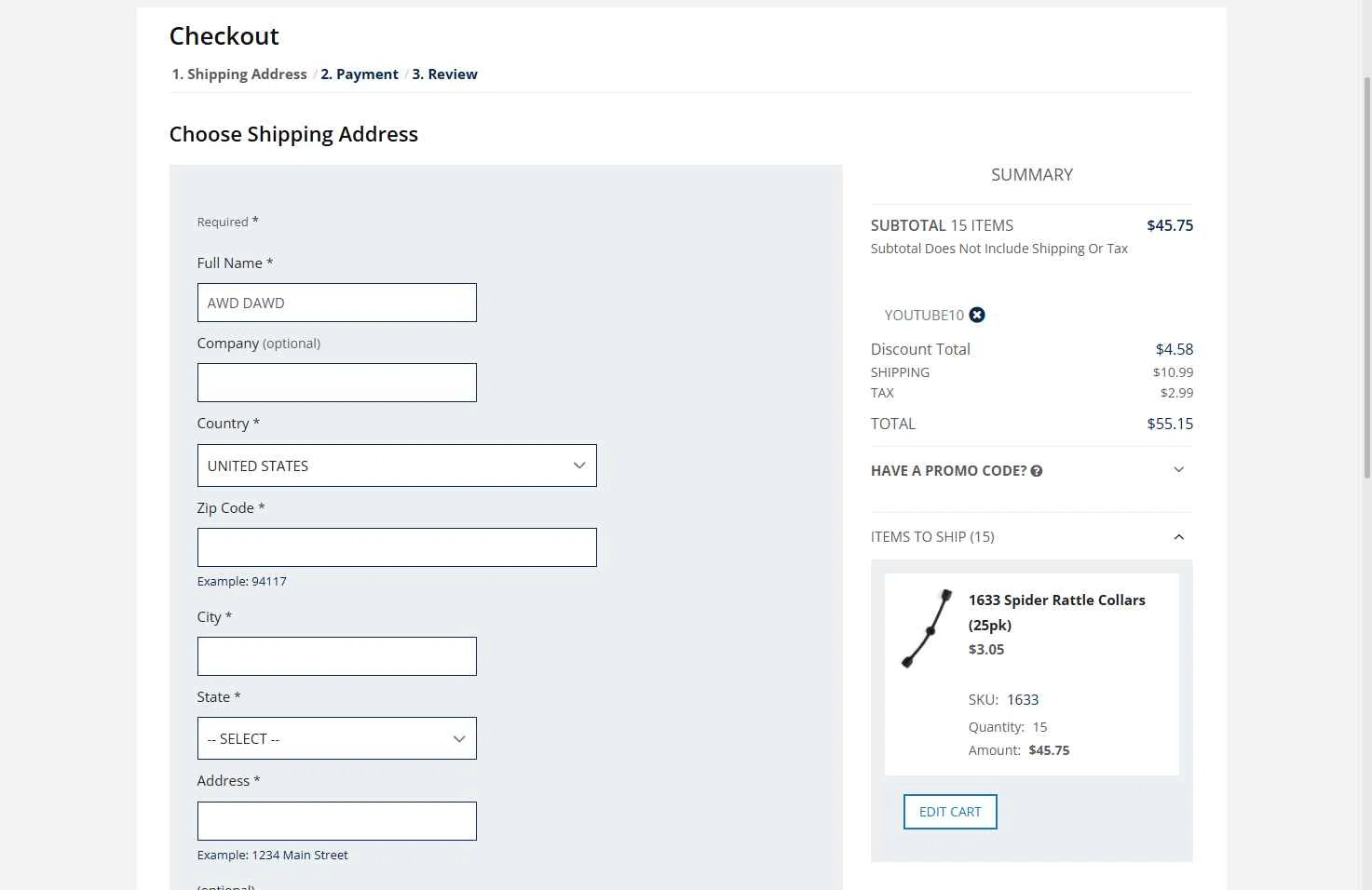 Lure Parts Online checkout page showing Lure Parts Online promo code box | Screenshot taken by SimplyCodes community member on Dec 25, 2025