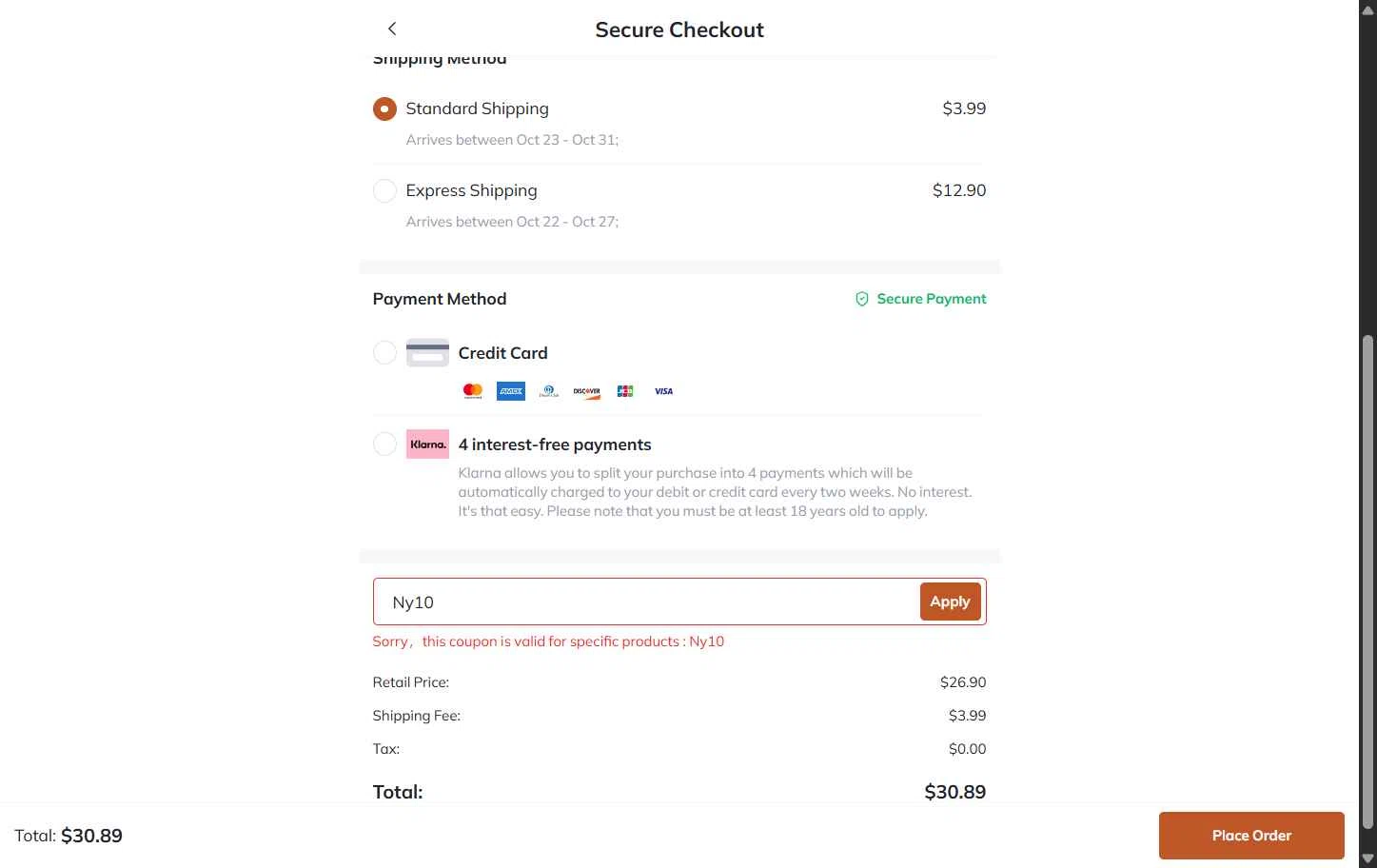 Luvlette checkout page showing Luvlette promo code box | Screenshot taken by SimplyCodes community member on Oct 16, 2025