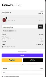 ACRYLICADDICTION coupon verification screenshot