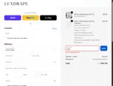 LUXDRAPE coupon verification screenshot
