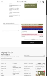 LUXDRAPE coupon verification screenshot