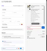 LUXDRAPE coupon verification screenshot