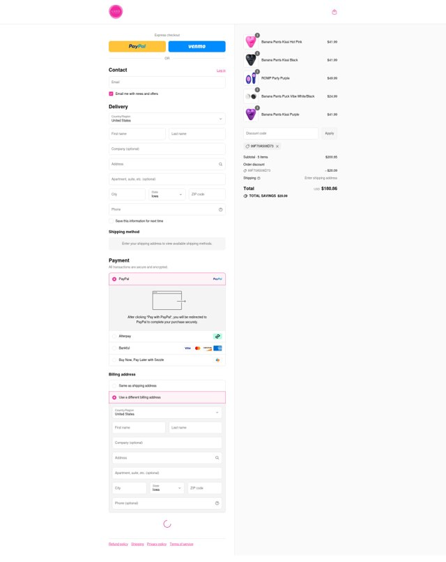 Luxe Vibes checkout page showing Luxe Vibes discount code box | Screenshot taken by SimplyCodes community member on Sep 3, 2025
