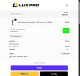 LUXPRO15 coupon verification screenshot