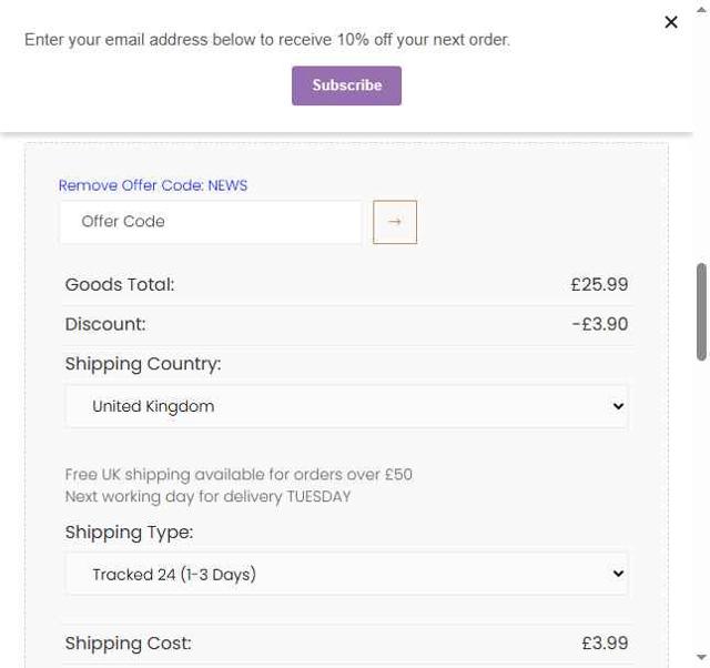Luxury Legs checkout page showing Luxury Legs promo code box | Screenshot taken by SimplyCodes community member on Jun 28, 2025