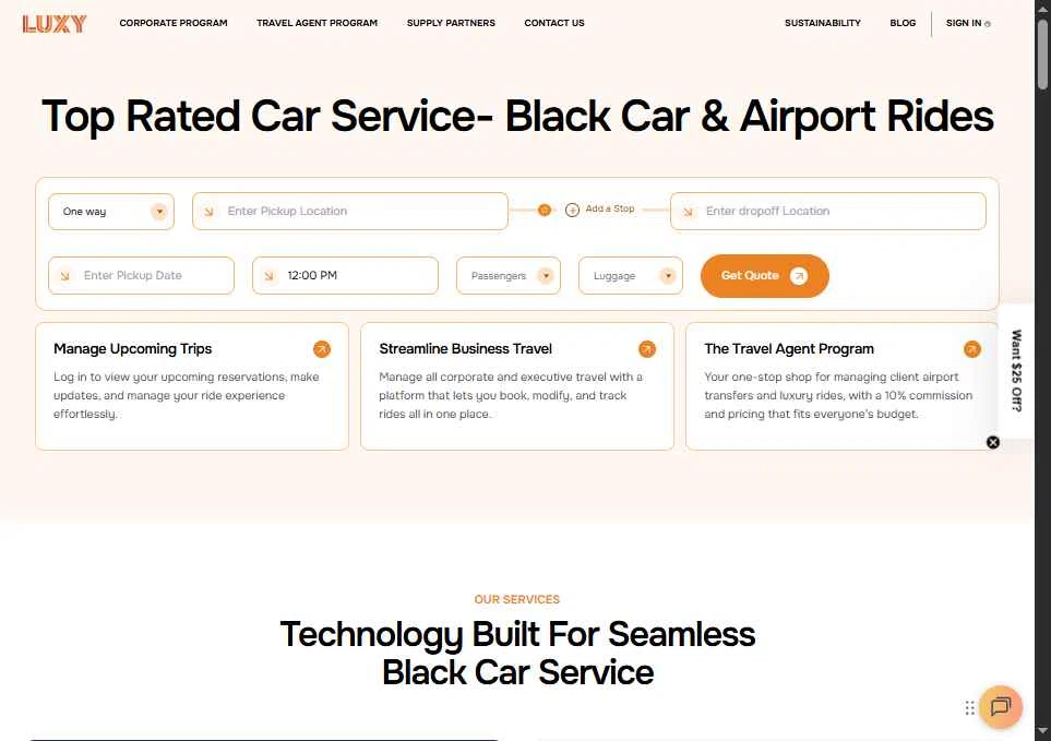 Luxy Ride checkout page showing Luxy Ride promo code box | Screenshot taken by SimplyCodes community member on Dec 29, 2025