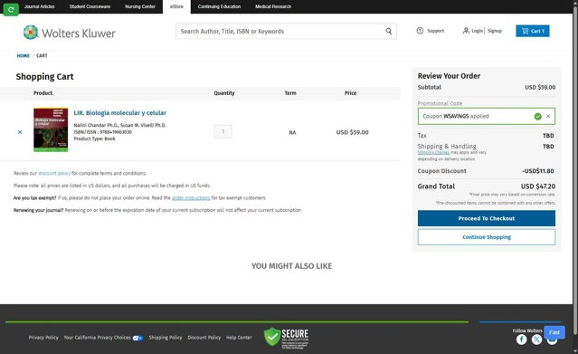 LWW Store checkout page showing LWW Store promo code box | Screenshot taken by SimplyCodes community member on May 27, 2025