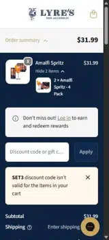 SET3 coupon verification screenshot