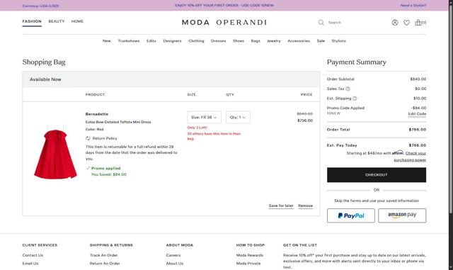 Lyst checkout page showing Lyst discount code box | Screenshot taken by SimplyCodes community member on Aug 23, 2025