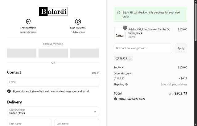 Lyst checkout page showing Lyst discount code box | Screenshot taken by SimplyCodes community member on Aug 17, 2025