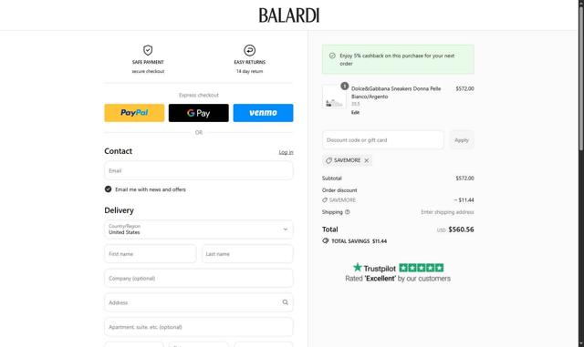 Lyst checkout page showing Lyst discount code box | Screenshot taken by SimplyCodes community member on Aug 26, 2025