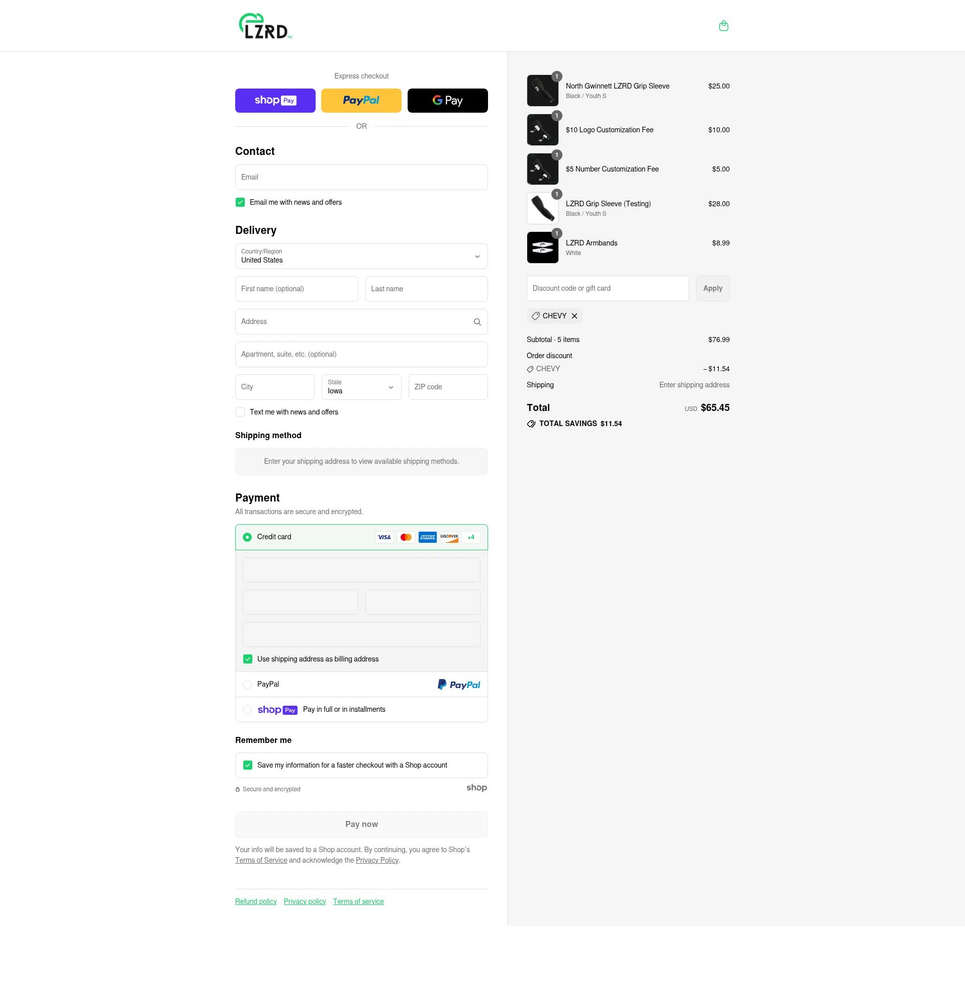 LZRD Tech checkout page showing LZRD Tech discount code box | Screenshot taken by SimplyCodes community member on Aug 3, 2025