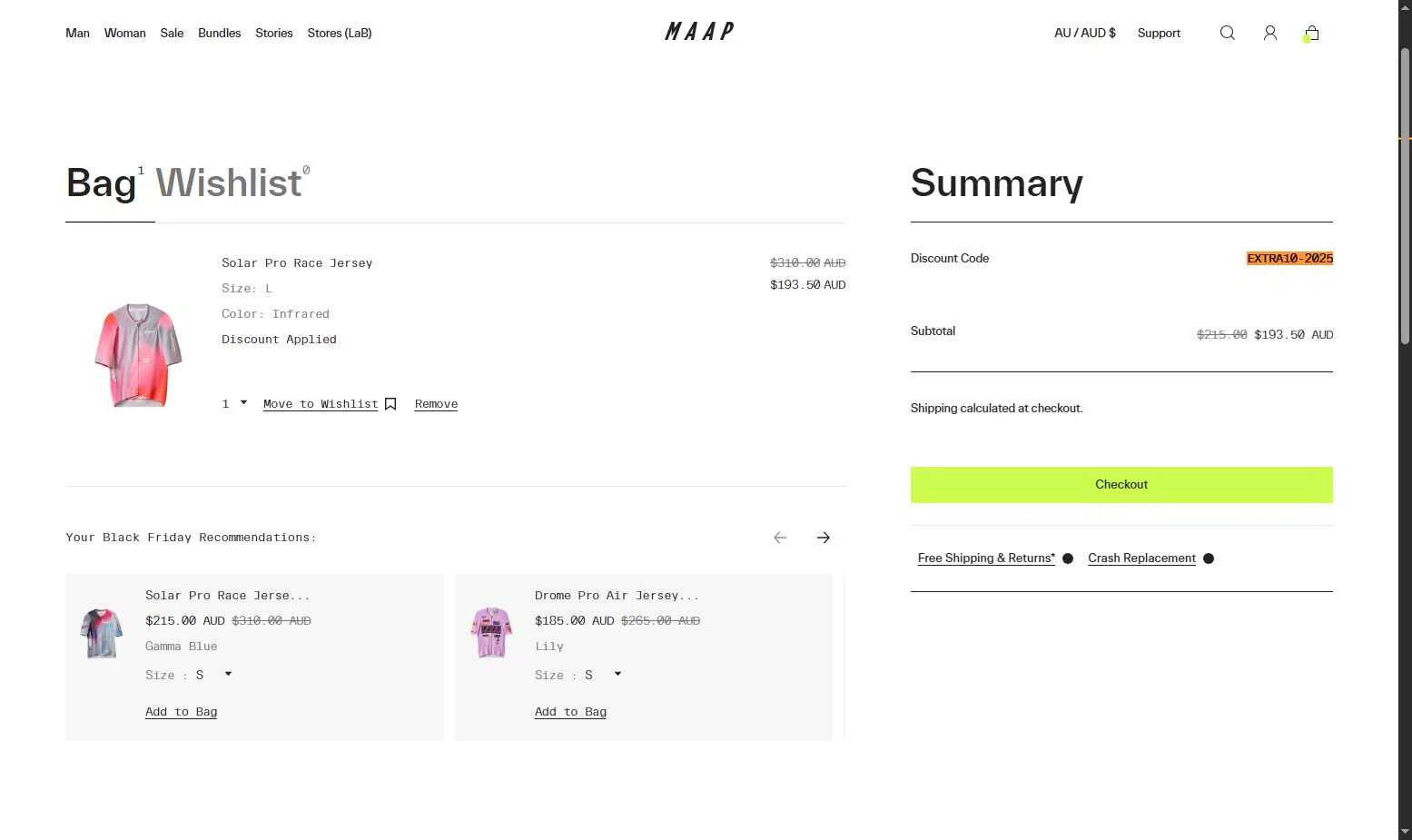 MAAP checkout page showing MAAP discount code box | Screenshot taken by SimplyCodes community member on Nov 28, 2025