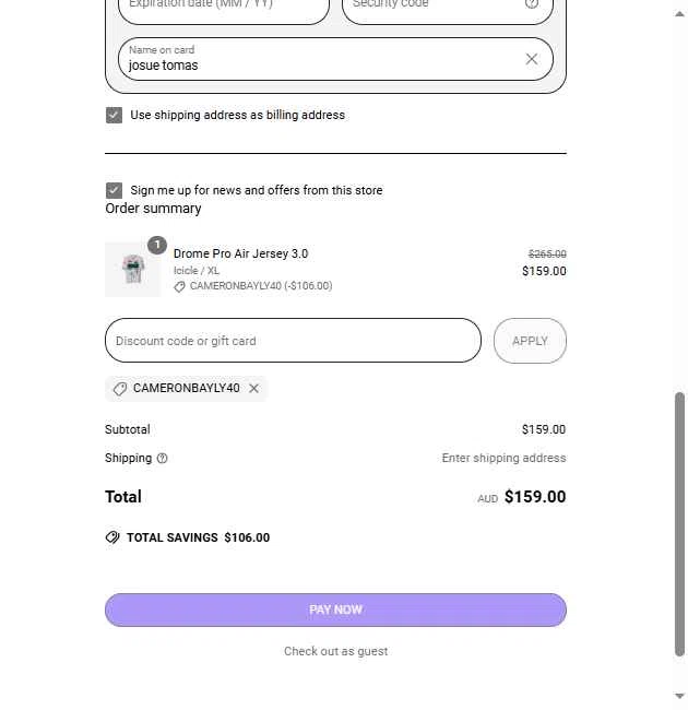 MAAP checkout page showing MAAP discount code box | Screenshot taken by SimplyCodes community member on May 7, 2025