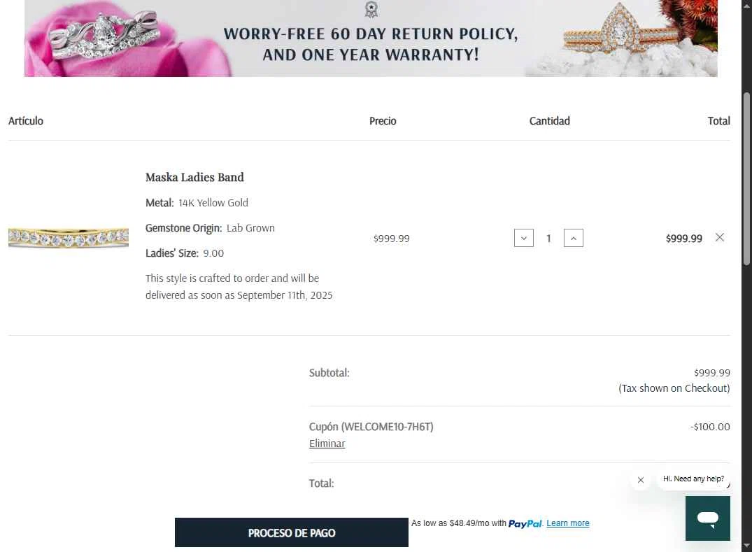 Mabel & Main checkout page showing Mabel & Main promo code box | Screenshot taken by SimplyCodes community member on Aug 29, 2025