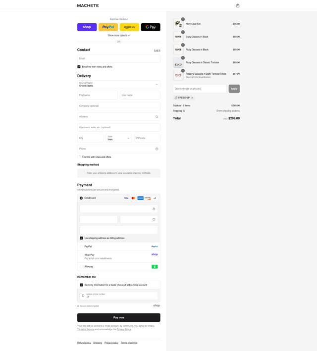 Machete checkout page showing Machete promo code box | Screenshot taken by SimplyCodes community member on Sep 8, 2025