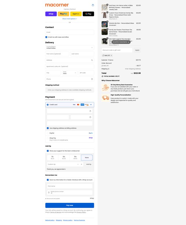 Macorner checkout page showing Macorner discount code box | Screenshot taken by SimplyCodes community member on Aug 31, 2025