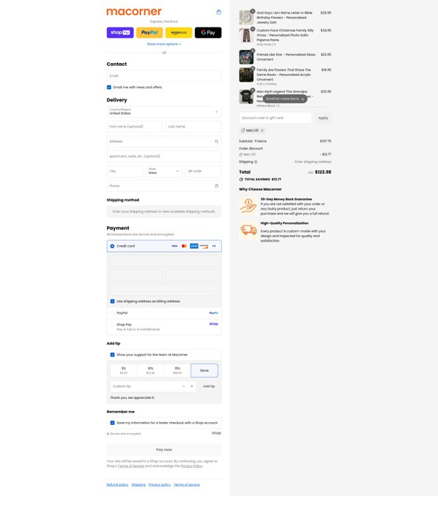 Macorner checkout page showing Macorner discount code box | Screenshot taken by SimplyCodes community member on Aug 27, 2025
