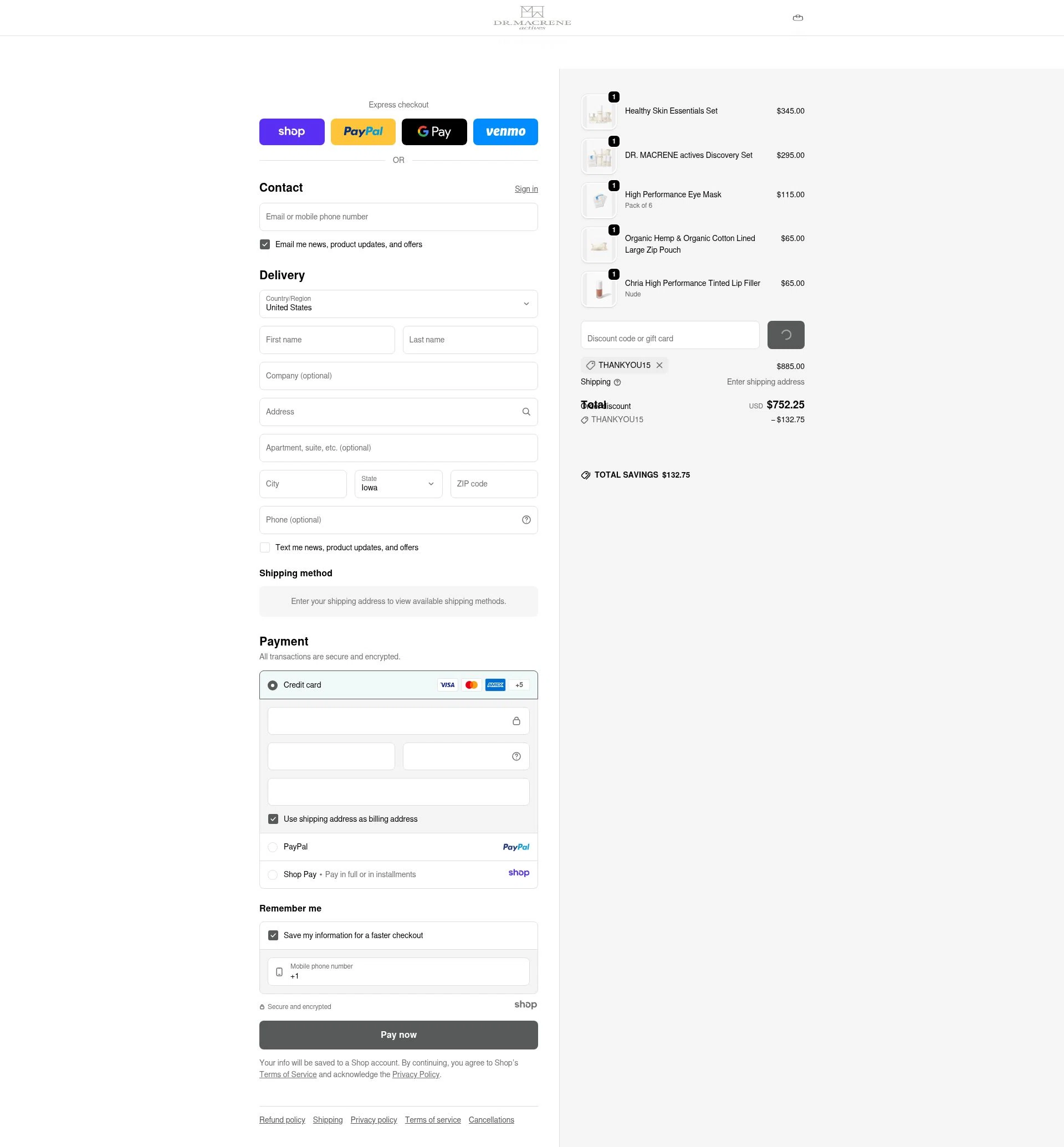 Macrene Actives checkout page showing Macrene Actives promo code box | Screenshot taken by SimplyCodes community member on Dec 30, 2025